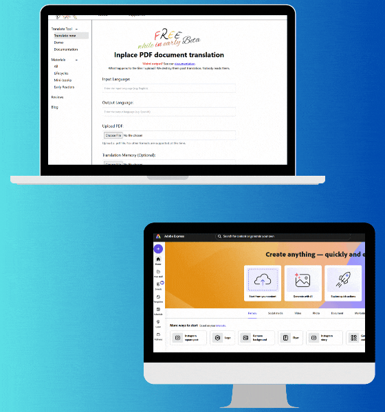 Using translation tools like LinguWhee and Adobe Express to convert worksheet text to different languages